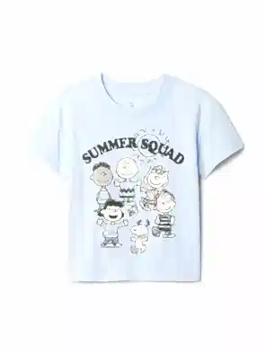 Açık Mavi Gap Logo Peanuts Grafikli T-Shirt