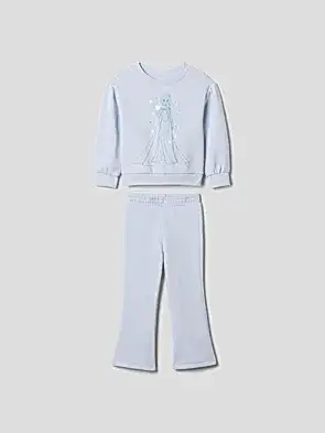 Açık Mavi 2'li Disney Grafikli Fleece Outfit Set