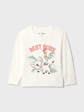 Beyaz Gap × Disney Moana Grafikli T-Shirt