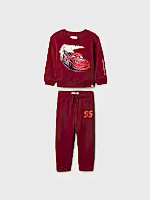 Bordo Gap Logo Disney Cars Grafikli 2'li Fleece Outfit Set