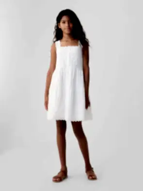 Beyaz Gap × DÔEN Fisto İşlemeli Midi Elbise